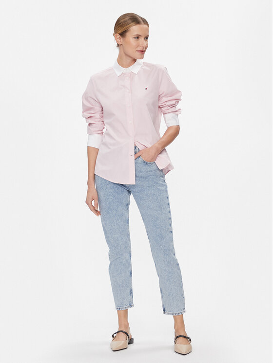 Tommy Hilfiger Tommy Hilfiger Camicia Fill A Fill Regular Shirt WW0WW40531 Rosa Regular Fit