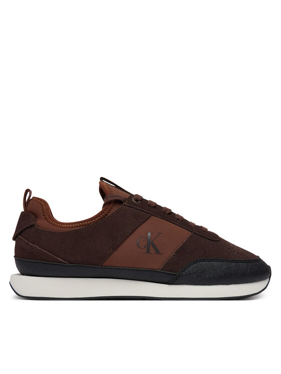 Calvin Klein Calvin Klein Сникърси Retro Runner Sock Laceup Mix HM0HM02305 Кафяв