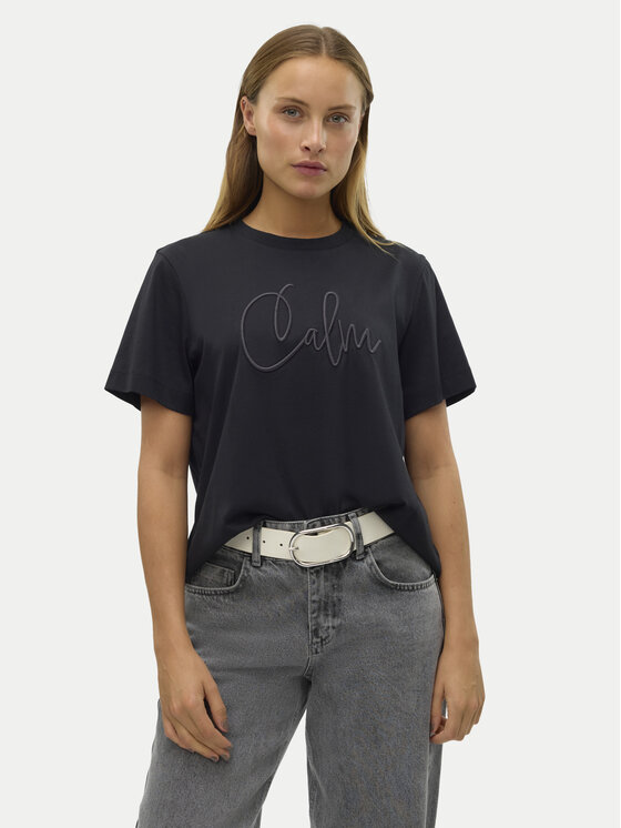 Vero Moda Damski T-Shirt, rozmiar XS, Czarny, Fea 10321312