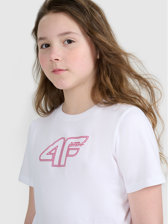 4F 4F T-Shirt BASIC+ Biały Regular Fit
