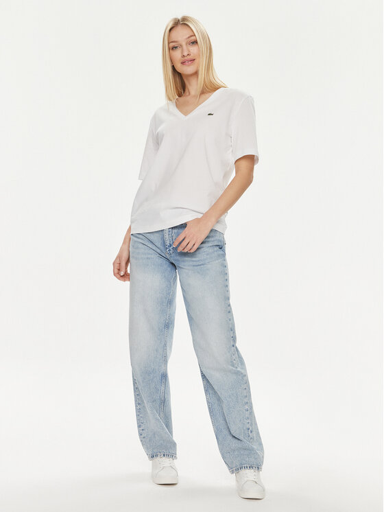 Lacoste Lacoste Tričko TF7300 Biela Regular Fit