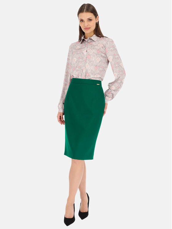 Potis & Verso Potis & Verso Spódnica ołówkowa Jasma Zielony Slim Fit