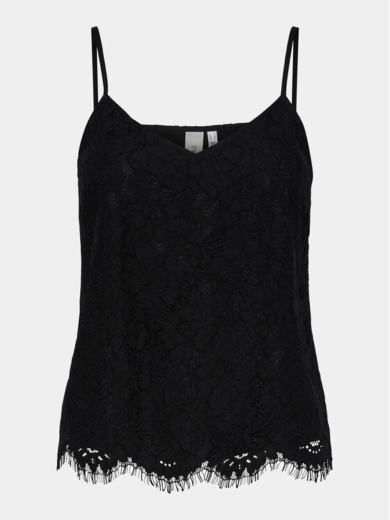 YAS YAS Τοπ Perla 26032812 Μαύρο Regular Fit