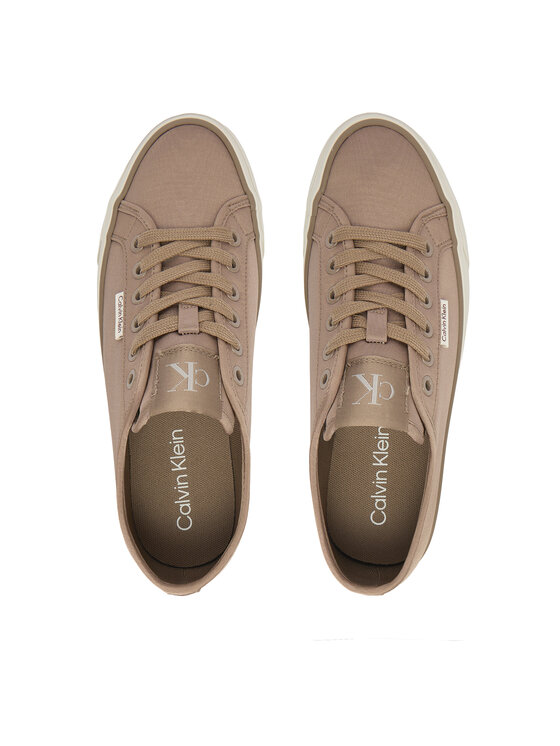 Calvin Klein Calvin Klein Сникърси Vulc Flatform Lace Up Moire YW0YW02012 Кафяв