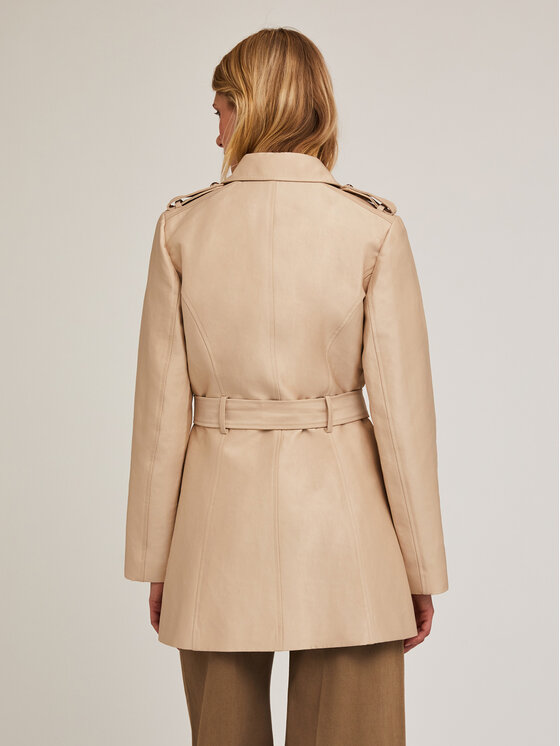 Motivi Motivi Cappotto invernale 0071Q000585N002 Crema Slim Fit