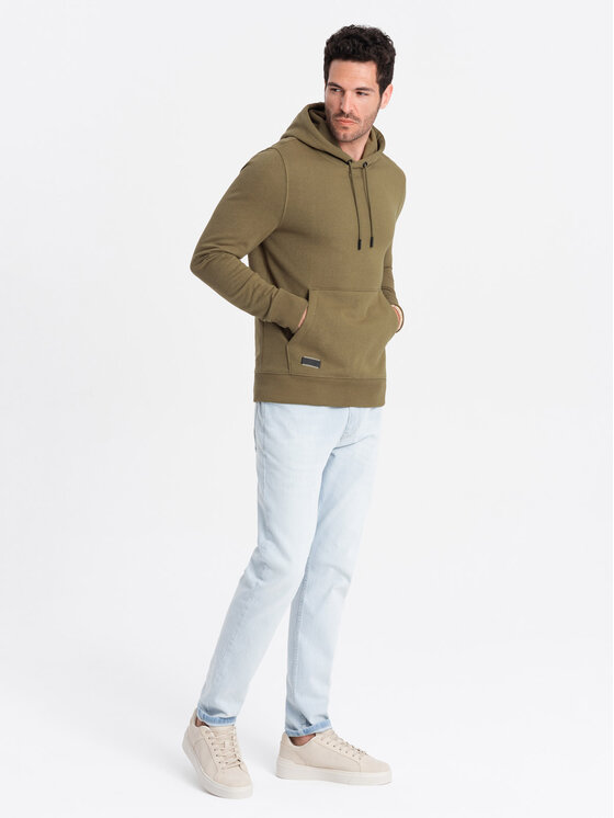Ombre Ombre Mikina OM-SSBN-0161 Zelená Regular Fit