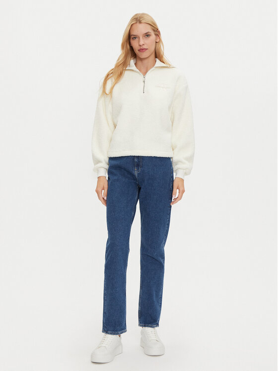Calvin Klein Jeans Calvin Klein Jeans Pulóver J20J224180 Ekru Relaxed Fit