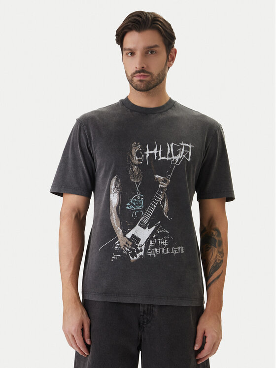 HUGO Tricou Noctornix 50554368 Negru Regular Fit