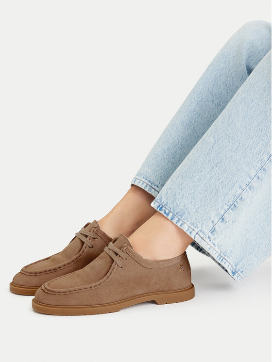 Tommy Hilfiger Cipele Lightweight Suede Apron Toe FW0FW09262 Bež
