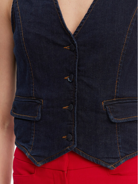 Fracomina Fracomina Mellény FR25SJ5024D46093 Sötétkék Slim Fit
