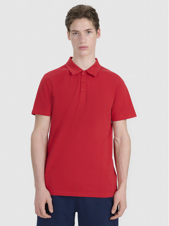4F 4F Polo MIDSHOP TEXTILE Czerwony Regular Fit