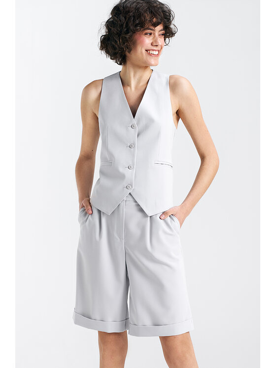 NIFE NIFE Šortky z materiálu SD88 Šedá Relaxed Fit
