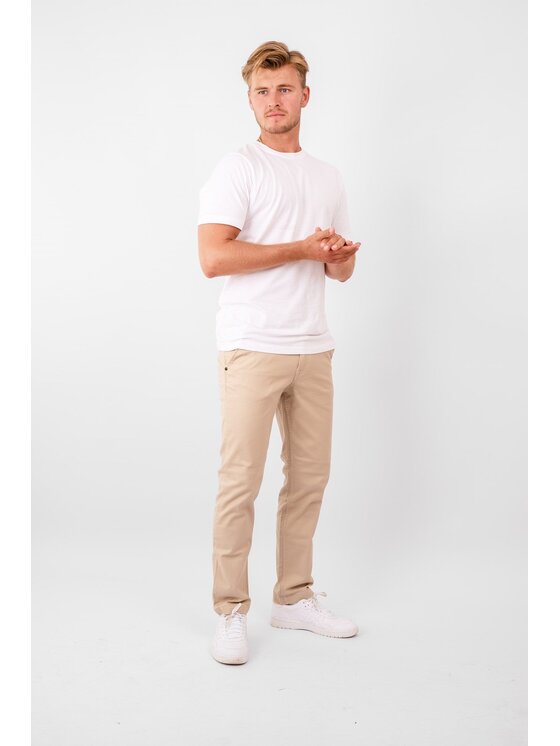 TeeShoppen TeeShoppen Chinosy 'Perform Collection' Beżowy Regular Fit
