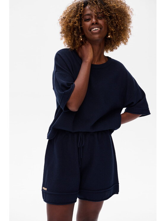 blue shadow blue shadow Bluzka Klaymi Niebieski Regular Fit