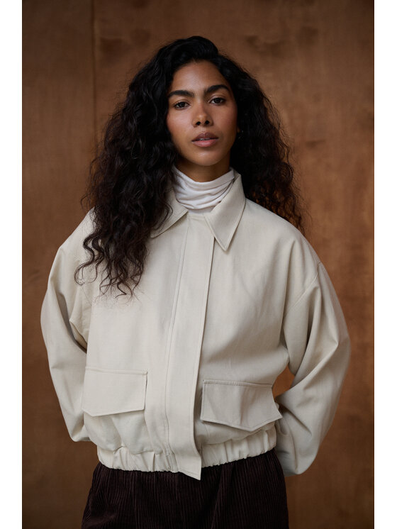 Le Songe Le Songe Kurtka bomber MARGO Beżowy Basic Fit