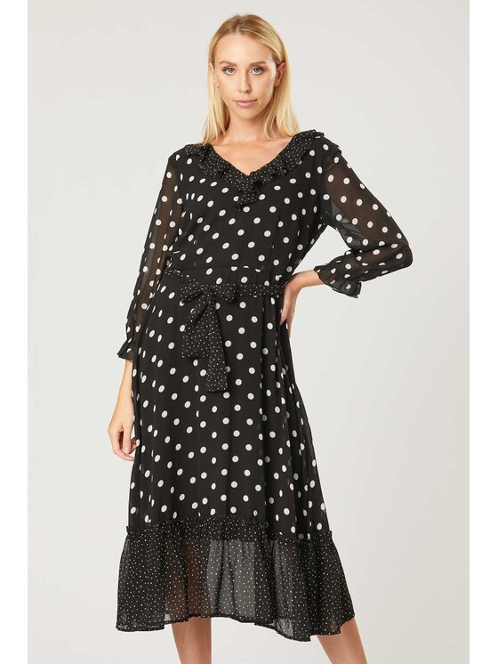 QUIOSQUE QUIOSQUE Sukienka codzienna CHECKOSH DRESS Czarny Regular Fit
