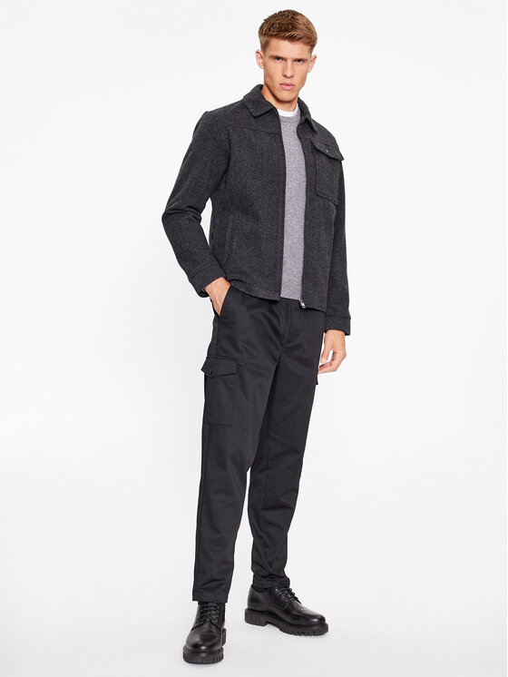 Jack & Jones Jack & Jones Kalhoty z materiálu 12237534 Černá Wide Leg