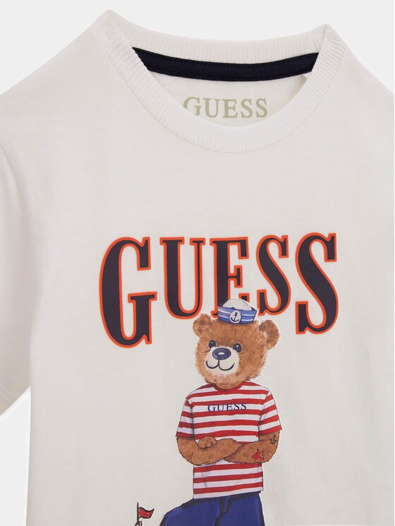 Guess Guess Marškinėliai N6GI04 K8HM4 Balta Regular Fit