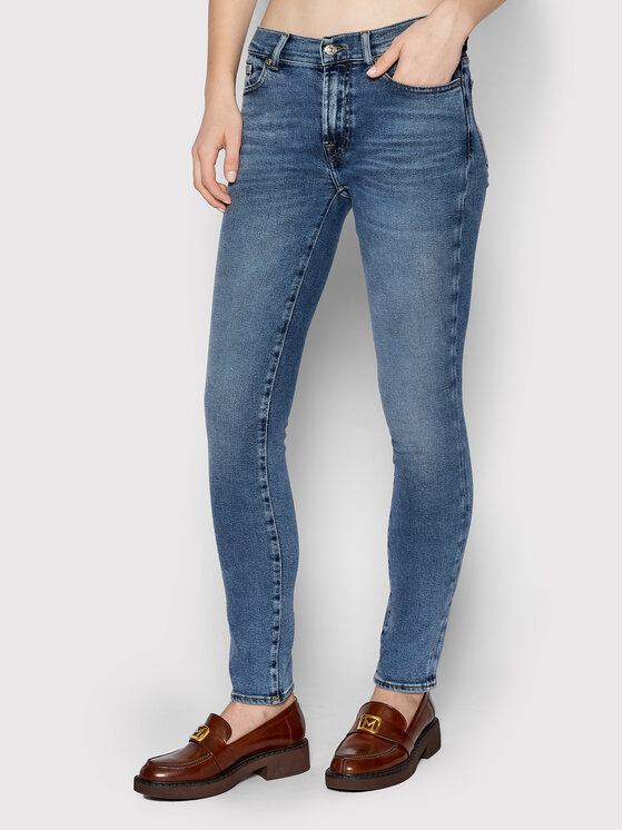 7 For All Mankind Jeans hlače Roxanne JSWX1200LN Modra Skinny Fit