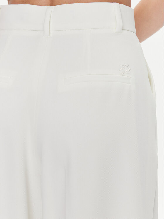KARL LAGERFELD KARL LAGERFELD Spodnie palazzo 240W1006 Biały Relaxed Fit
