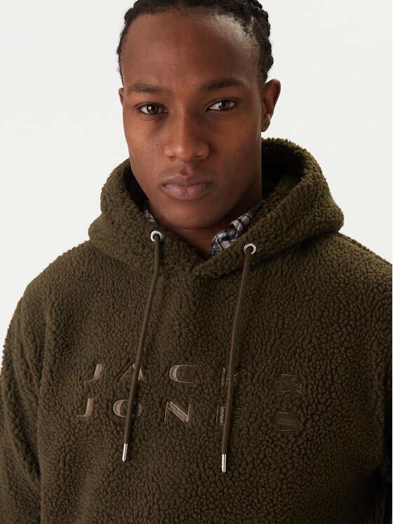 Jack & Jones Jack & Jones Pulóver Flare Teddy 12285678 Zöld Relaxed Fit