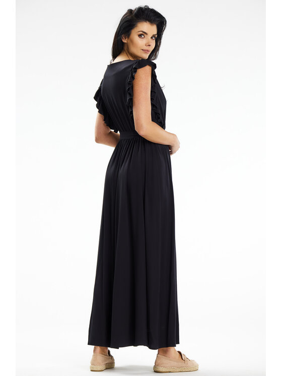 Awama Awama Sukienka letnia A638 Czarny Basic Fit