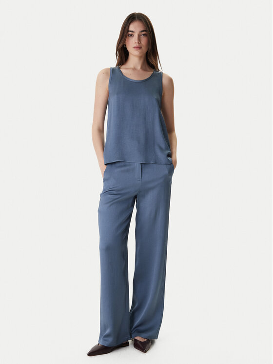 Marella Marella Текстилни панталони Emme by Marella Robinia2 2615131281 Тъмносин Straight Fit