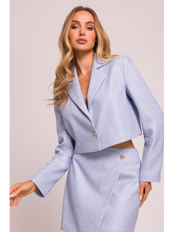 Made of Emotion Made of Emotion Marynarka M853 Błękitny Cropp Fit