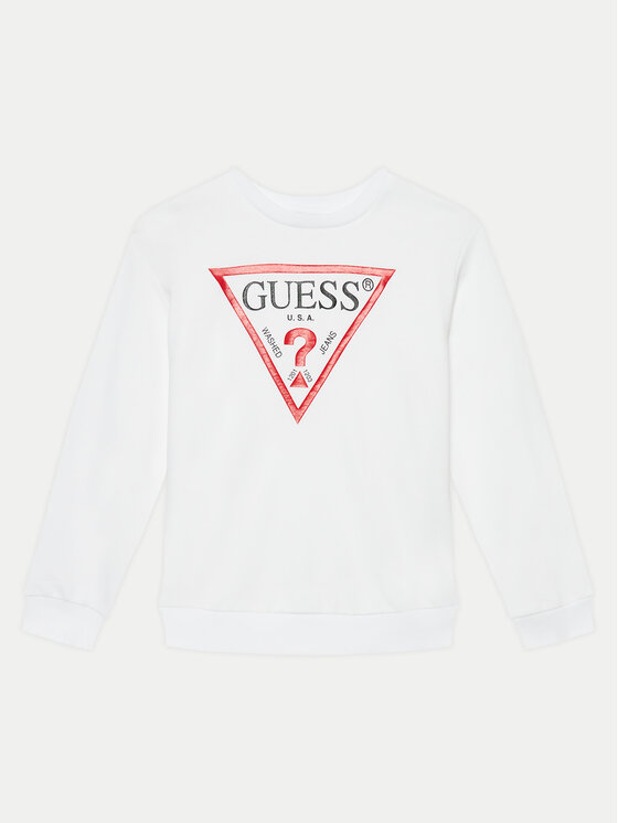 Guess Guess Majica dugih rukava L73Q09 KAUG0 Bijela Regular Fit