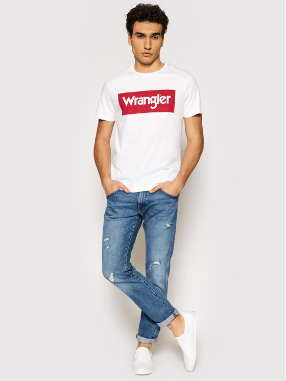 Wrangler Wrangler T-shirt Logo Tee W742FK989 112131082 Bianco Regular Fit