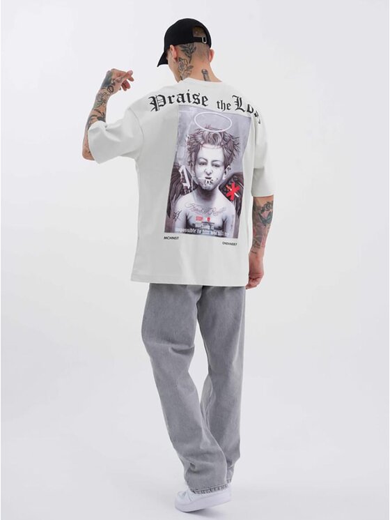 Machinist Machinist T-Shirt Koszulka Z Krótkim Rękawem Oversize Czarna Machinist Bad Angels S Szary Oversize