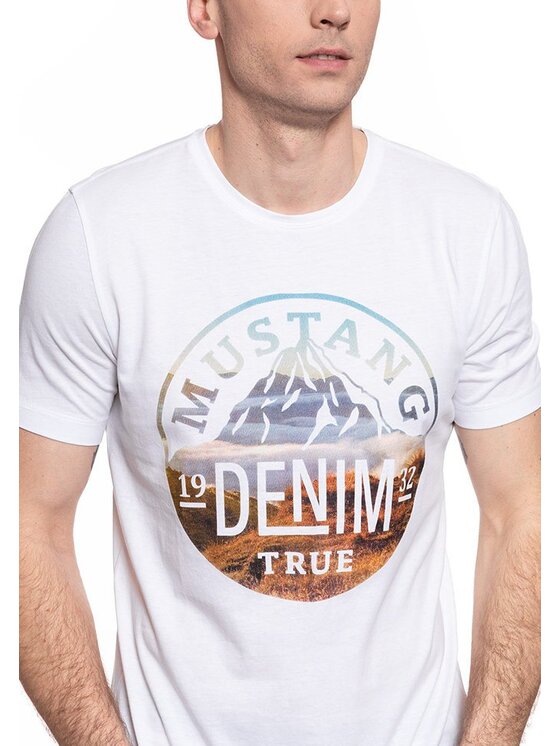 Mustang Mustang T-shirt ALEX C PRINT Bianco Regular Fit