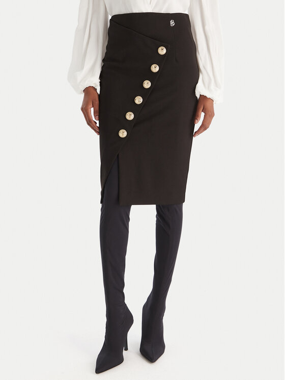 Babylon Fustă tip creion S00609 Negru Regular Fit