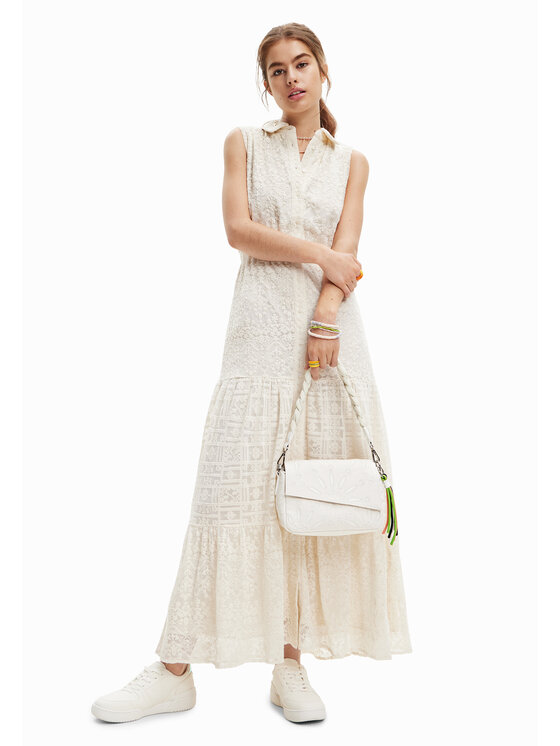 Desigual Desigual Сукня-сорочка Moon 23SWVW59 Écru Regular Fit