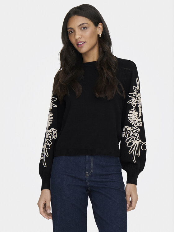 ONLY Pulover Magnolia 15367757 Negru Regular Fit