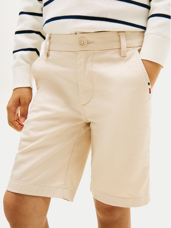 Tommy Hilfiger Tommy Hilfiger Bavlnené šortky 1987 Essential KB0KB09641 Béžová Regular Fit