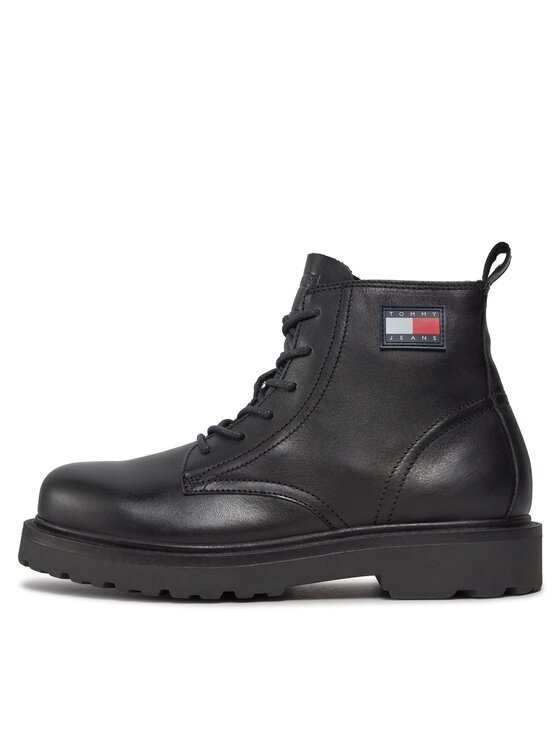Tommy Jeans Tommy Jeans Ορειβατικά παπούτσια Tjm Ruberized Lace Up Boot EM0EM01276 Μαύρο