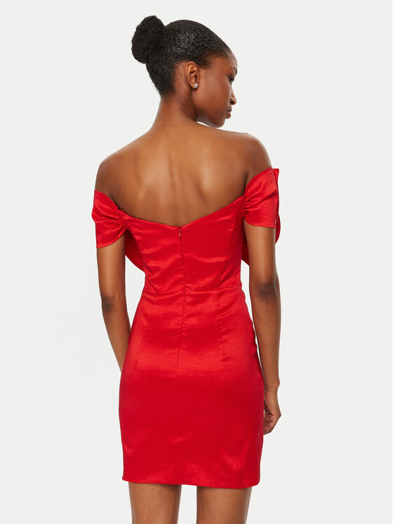 Bardot Bardot Sukienka koktajlowa 54327DB2 Czerwony Slim Fit