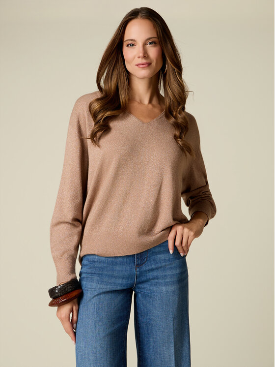 Oltre Oltre Maglione M161E002170N012 Crema Regular Fit