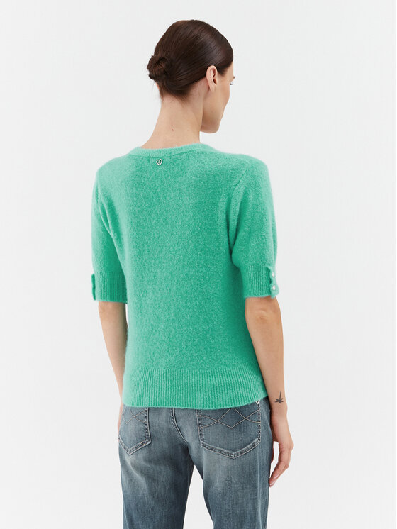 Please Please Kardigan M734723332 Zielony Regular Fit