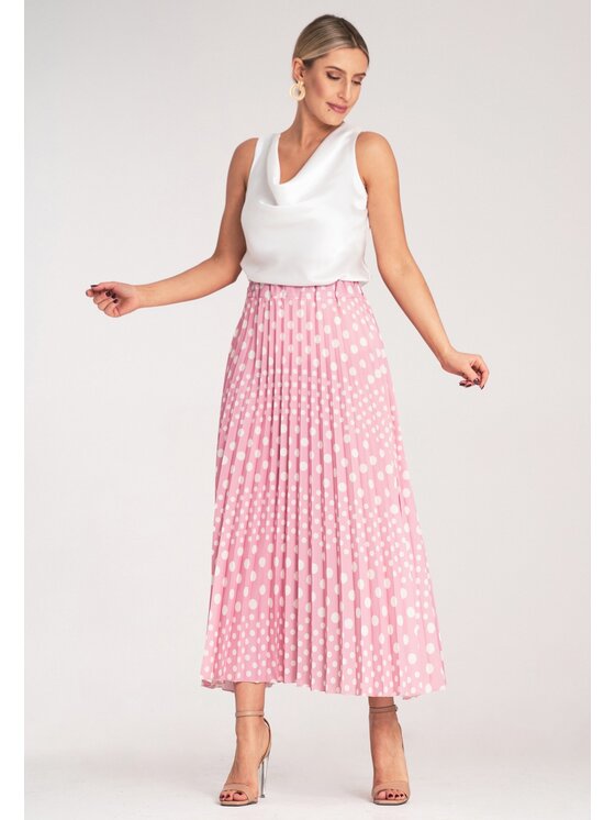 FIGL FIGL Gonna plissettata M1155 Rosa Flared Fit