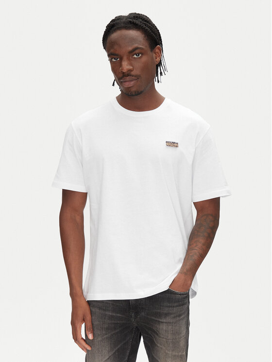 Męski T-Shirt Just Cavalli, Rozmiar L, Biały, 78OAHE11