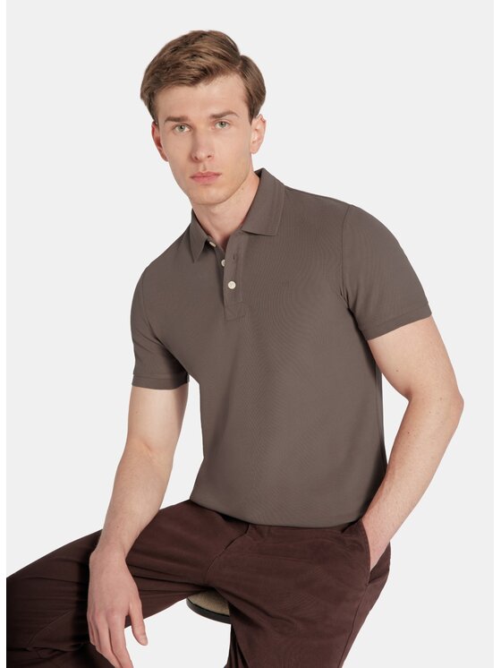 Pako Lorente Pako Lorente Polo P25WF-TX-004 Brązowy Classic Fit
