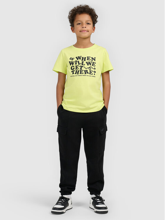 4F 4F T-Shirt HIKING TRIP Żółty jasny Regular Fit