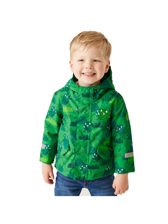Regatta Regatta Kurtka przeciwdeszczowa Stompy The Dinosaur Zielony Long Fit