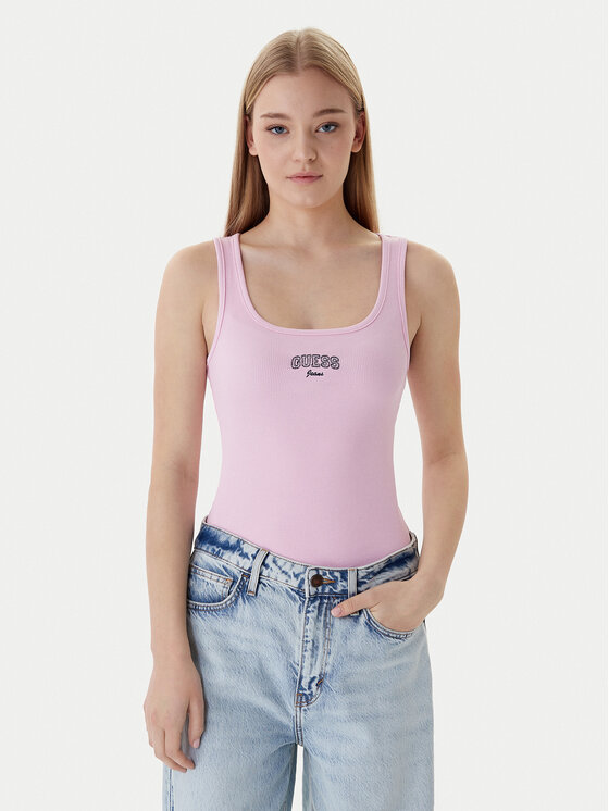 Guess Jeans Guess Jeans Felső W6RP20 KA0H1 Rózsaszín Slim Fit