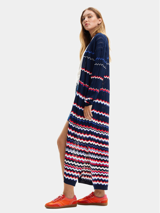 Desigual Kardigán Cloë 24SWJF39 Tmavomodrá Regular Fit