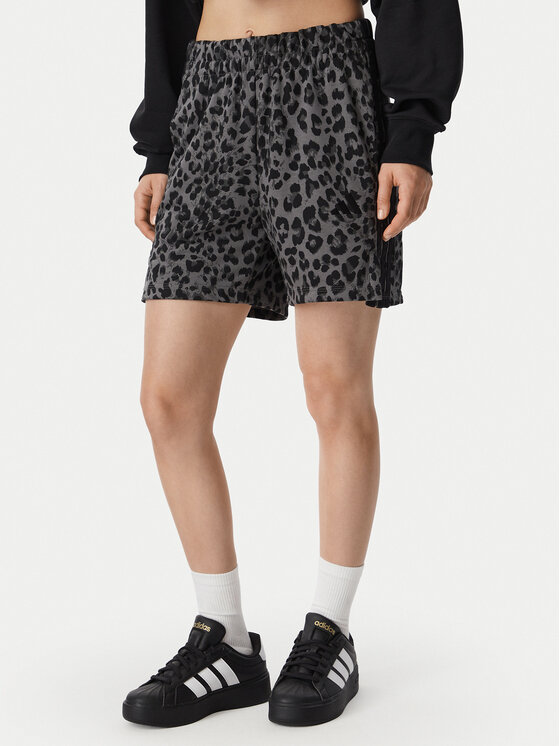 adidas Pantaloni scurți sport Seasonal Essentials Animal Print KS7994 Gri Regular Fit