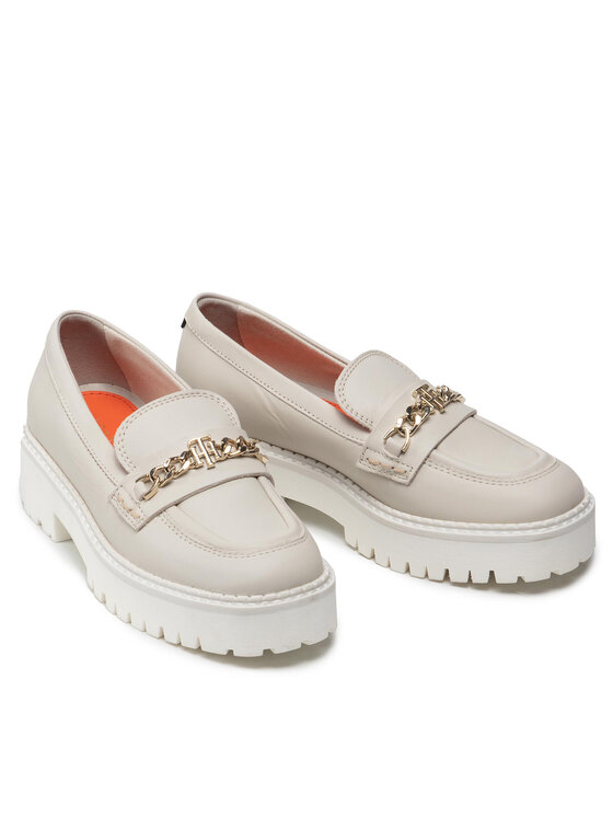 Tommy Hilfiger Tommy Hilfiger Półbuty Th Chain Chunky Loafer FW0FW06166 Szary