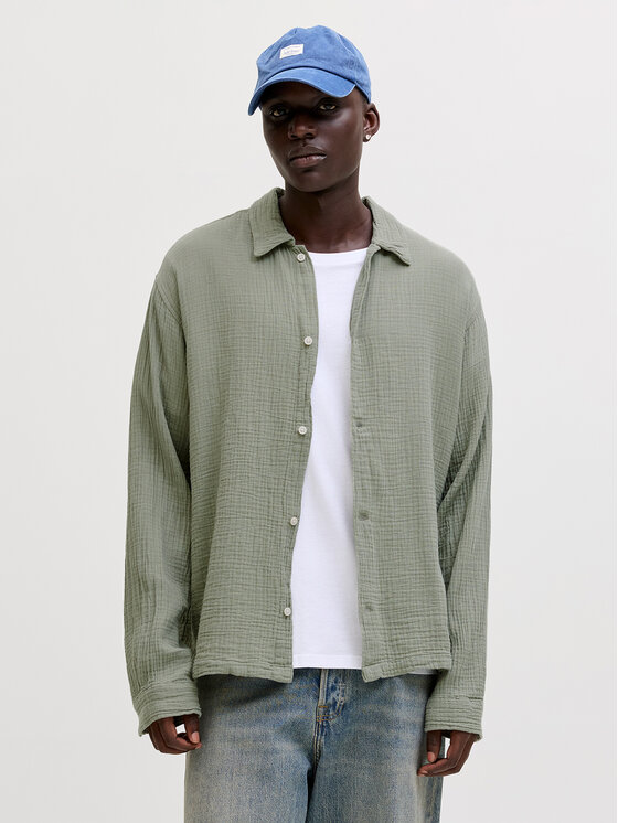 Jack & Jones Jack & Jones Košeľa Nantucket 12291804 Zelená Relaxed Fit